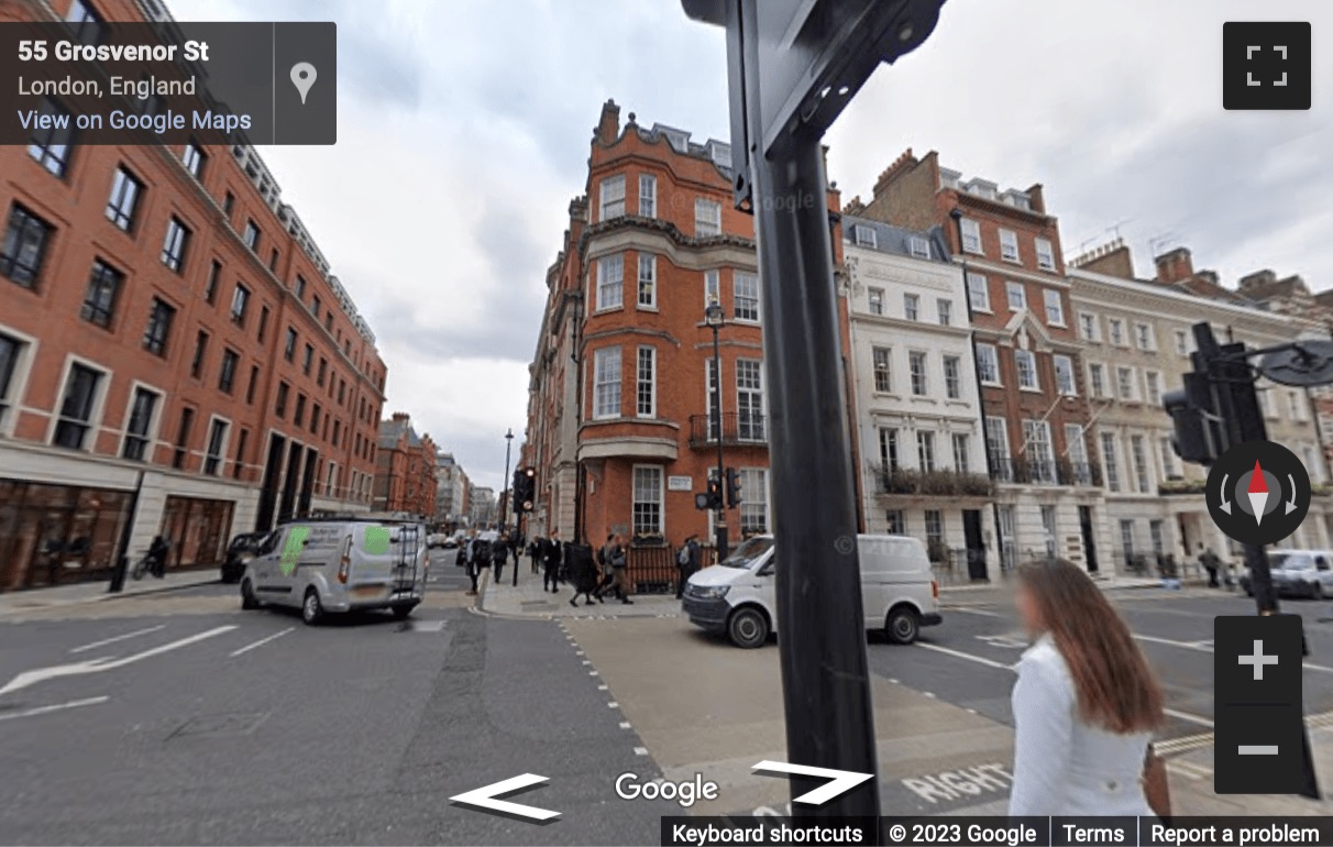 Street View image of 28 Grosvenor Street, Mayfair, Central London