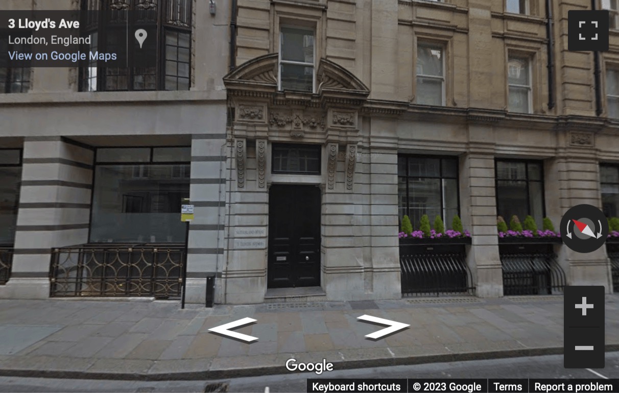 Street View image of 3 Lloyd’s Avenue, Central London, EC3N, UK