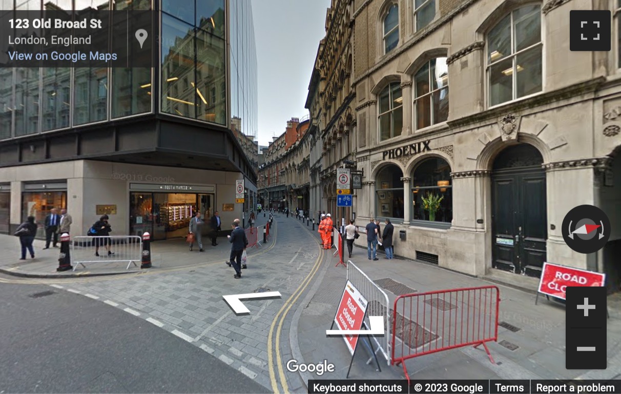 Street View image of Warnford Court, 29 Throgmorton Street, Central London, EC2N, UK