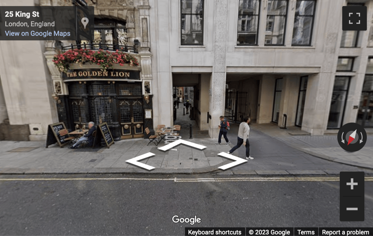 Street View image of 1 Angel Court, Throgmorton Street, Central London