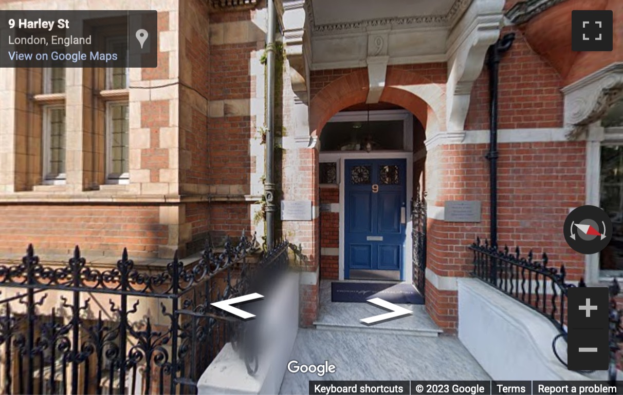 Street View image of 1-7 Harley Street, Oxford Circus, Central London, W1G, UK