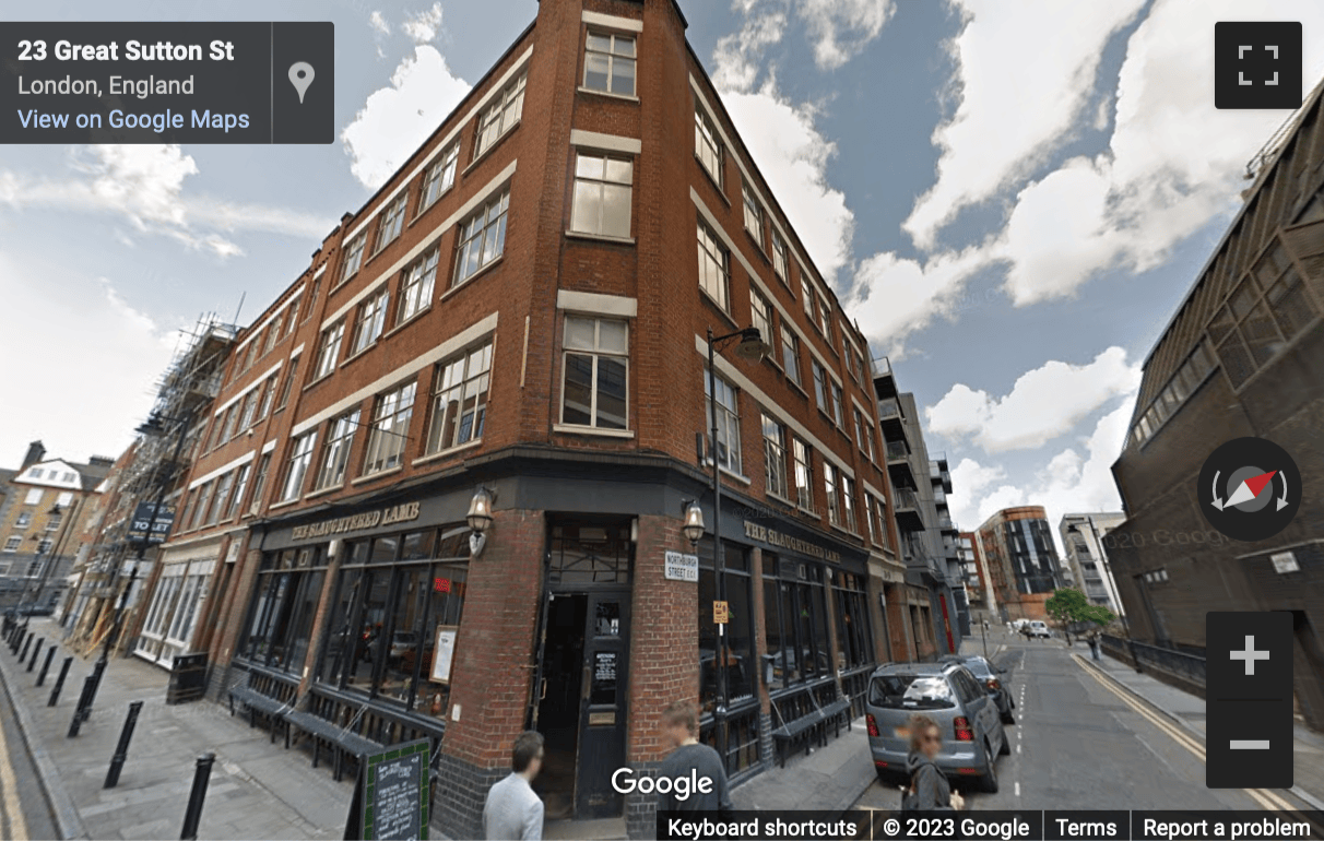 Street View image of 35 Great Sutton Street, London, EC1V, UK (a converted warehouse)