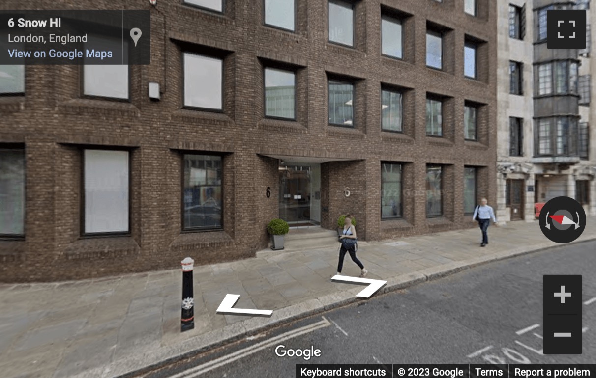 Street View image of 6 Snow Hill, Farringdon, Central London, EC1A, UK