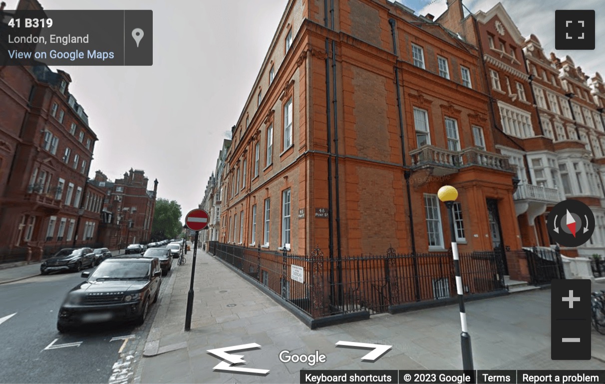 Street View image of 45 Pont Street, Knightsbridge, Central London, SW1X, UK