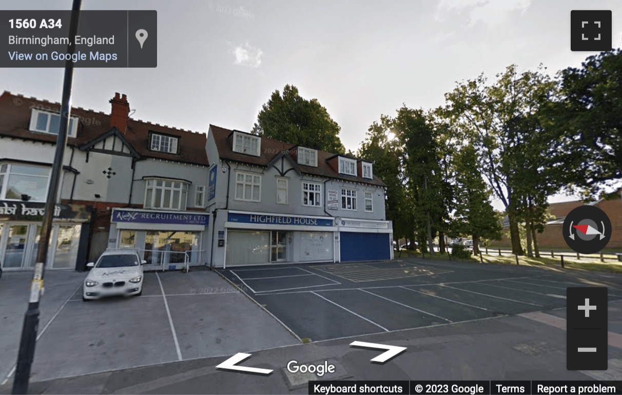 Street View image of Highfield House, 1562 Stratford Road, Birmingham, West Midlands