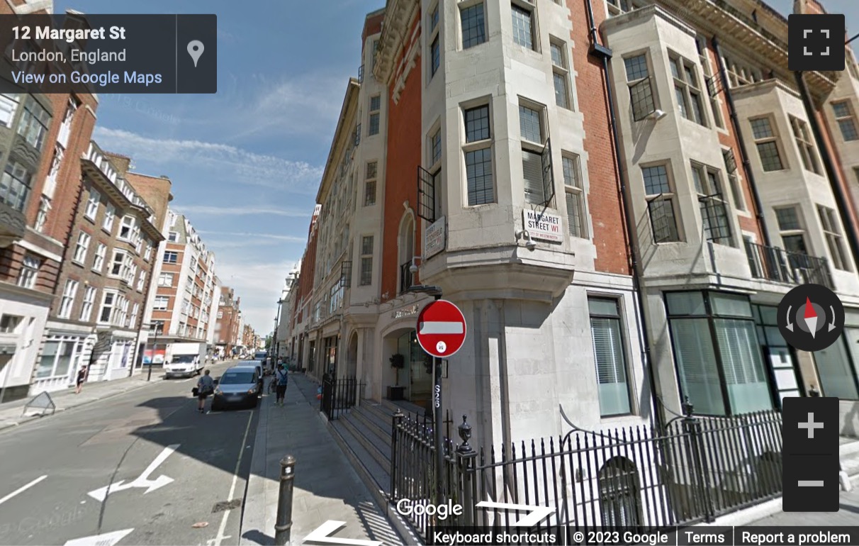 Street View image of Twelve Audley House, 12-12a Margaret Street, London, W1W, UK