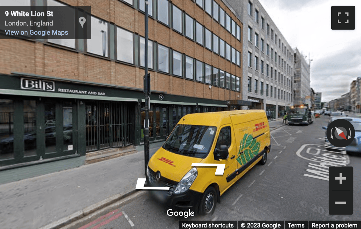 Street View image of 9 White Lion Street, Central London, N1, UK