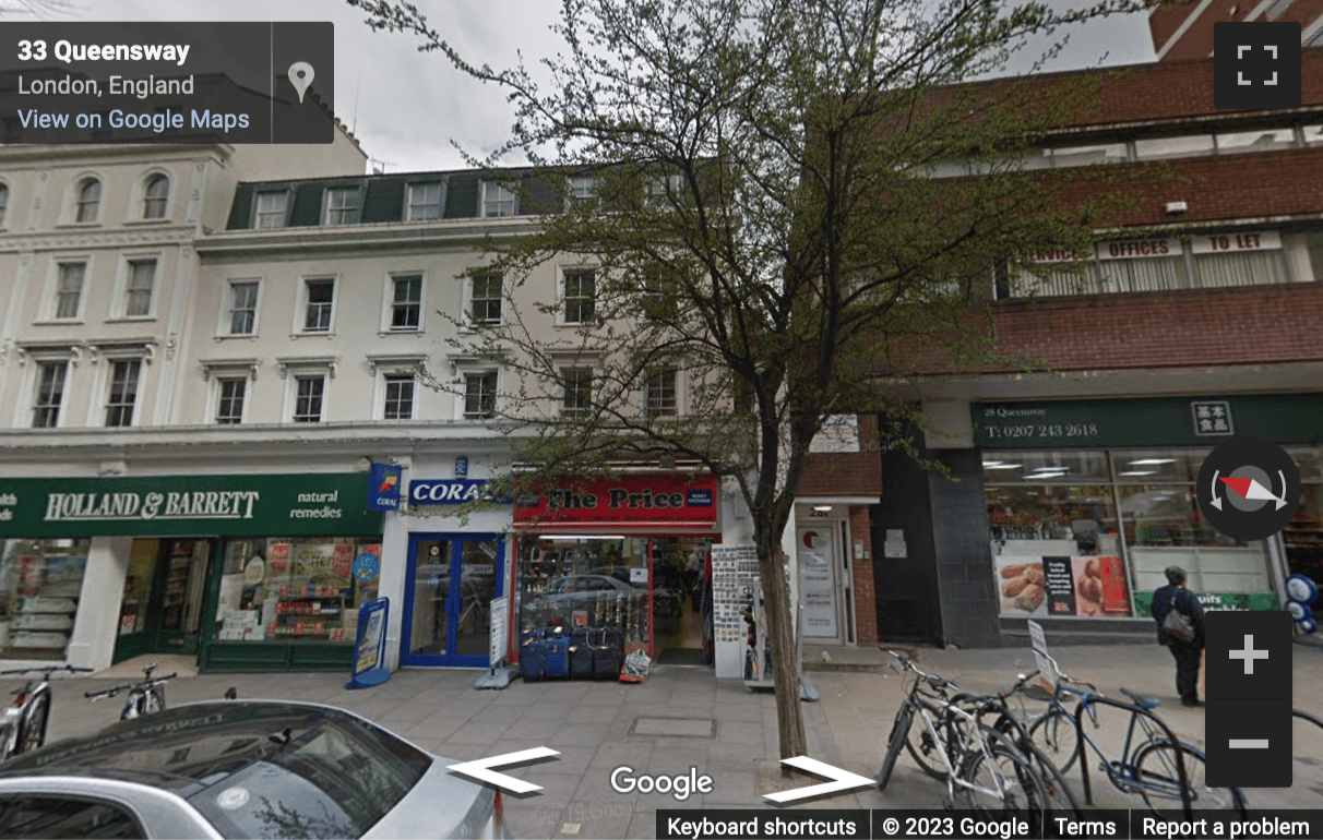 Street View image of Bayswater Business Centre, 28A Queensway, Central London, W2