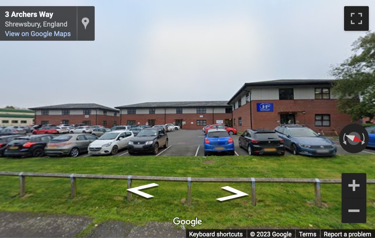 Street View image of Knights Court, Archers Way, Battlefield Enterprise Park, Shrewsbury, Shropshire