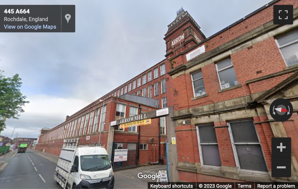 Street View image of Arrow Mill, Queensway, Rochdale, Lancashire