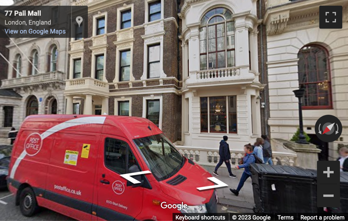 Street View image of 78 Pall Mall, Central London, Westminster (Close to Buckingham Palace)