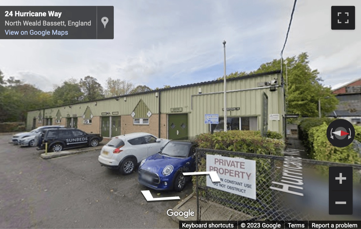 Street View image of Hurricane Way, NorthWeald, Epping, Essex