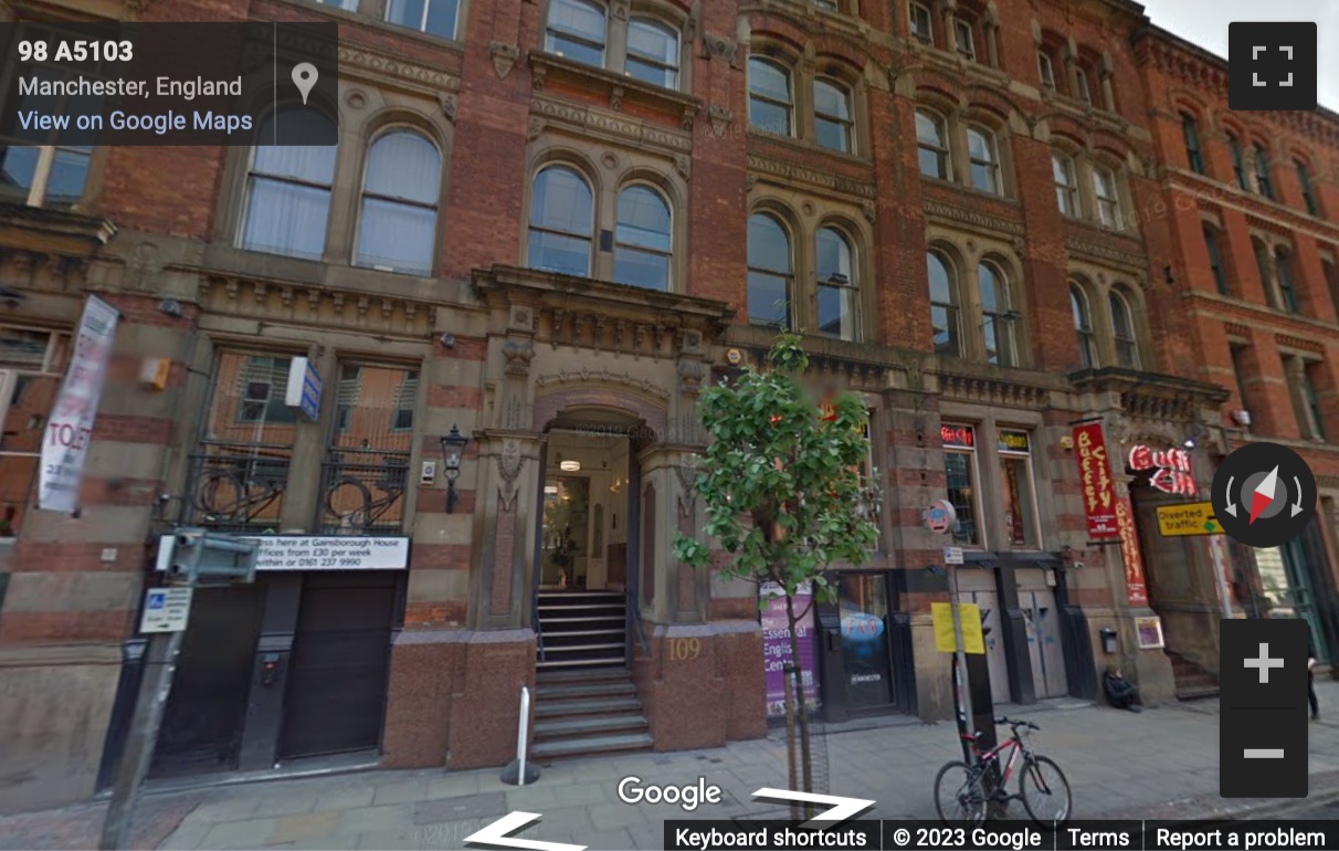 Street View image of Gainsborough House, 109 Portland Street, Manchester