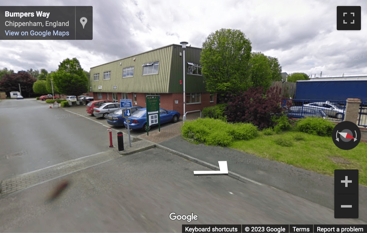 Street View image of Cavalier Court & Lansdowne Court, Bumpers Way, Chippenham, Wiltshire