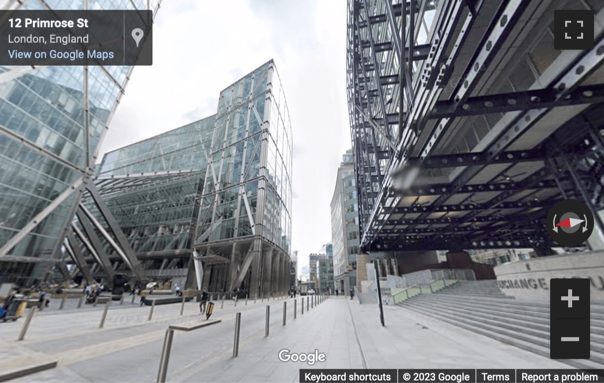 Street View image of 12th Floor, The Broadgate Tower, Primrose Street, East London, EC2, UK