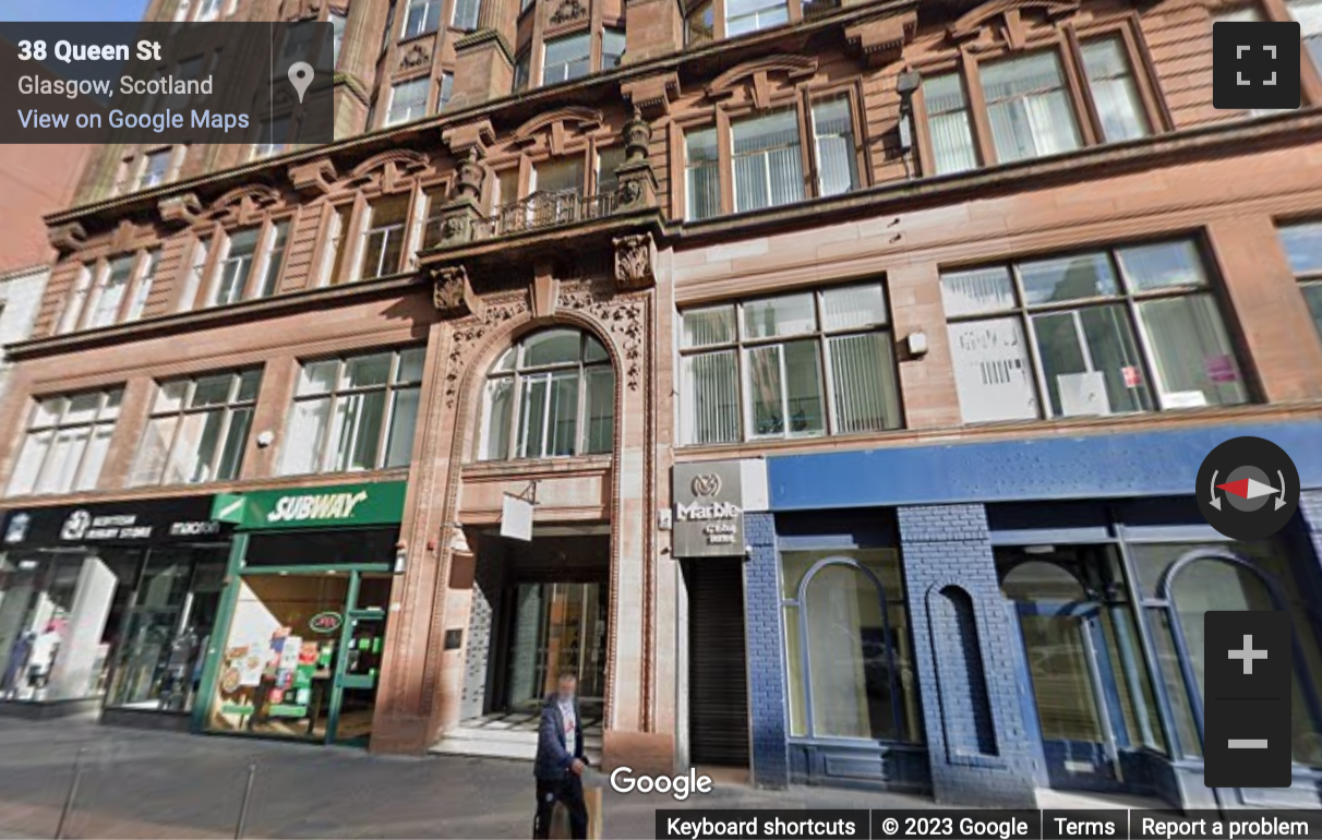 Street View image of The Centrum Building, 38 Queen Street, Glasgow, Scotland