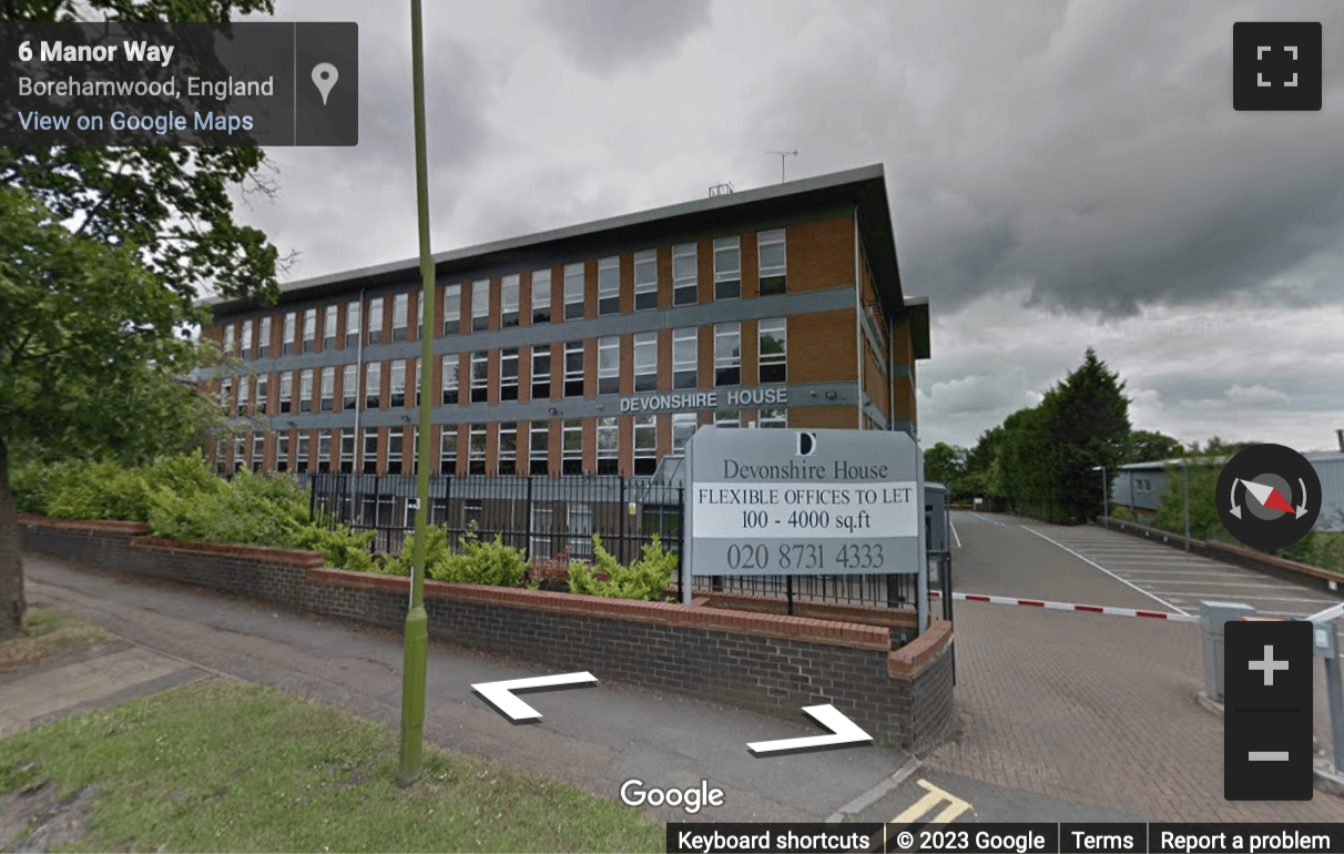 Street View image of Devonshire House, Manor Way, Borehamwood, Hertfordshire