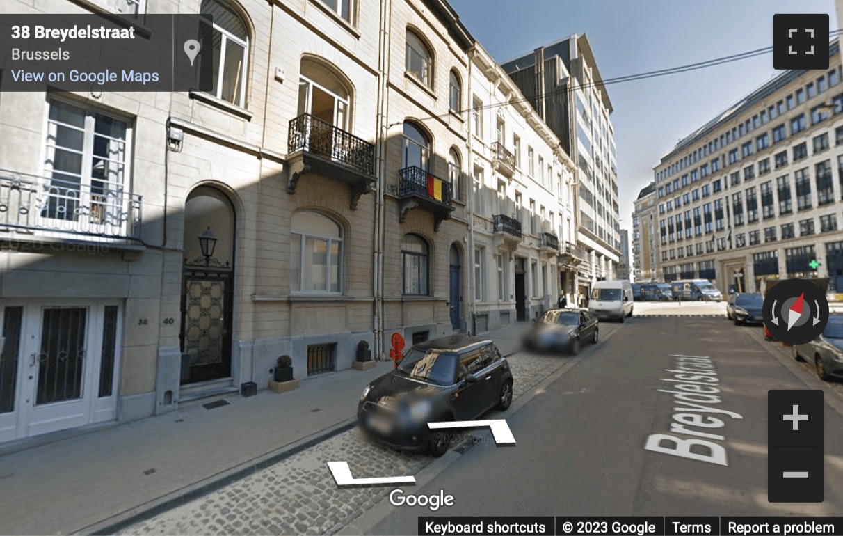 Street View image of Rue Breydel 40, Brussels, Belgium