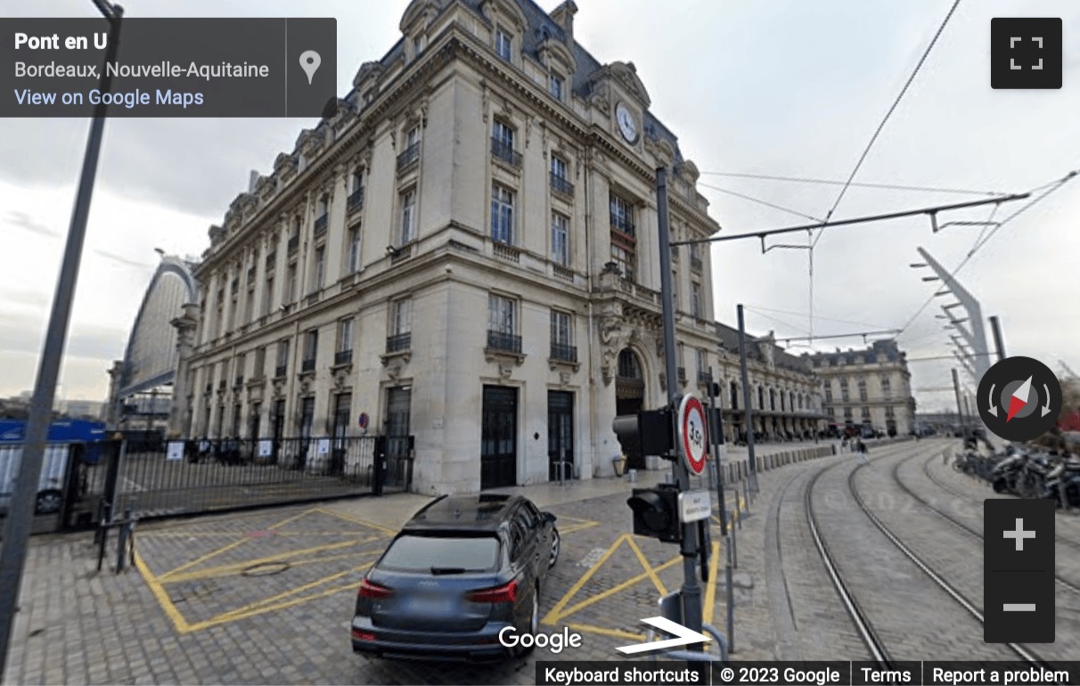 Street View image of Parvis Louis Armand, Gare de Bordeaux Saint-Jean, Bordeaux, Aquitaine, France