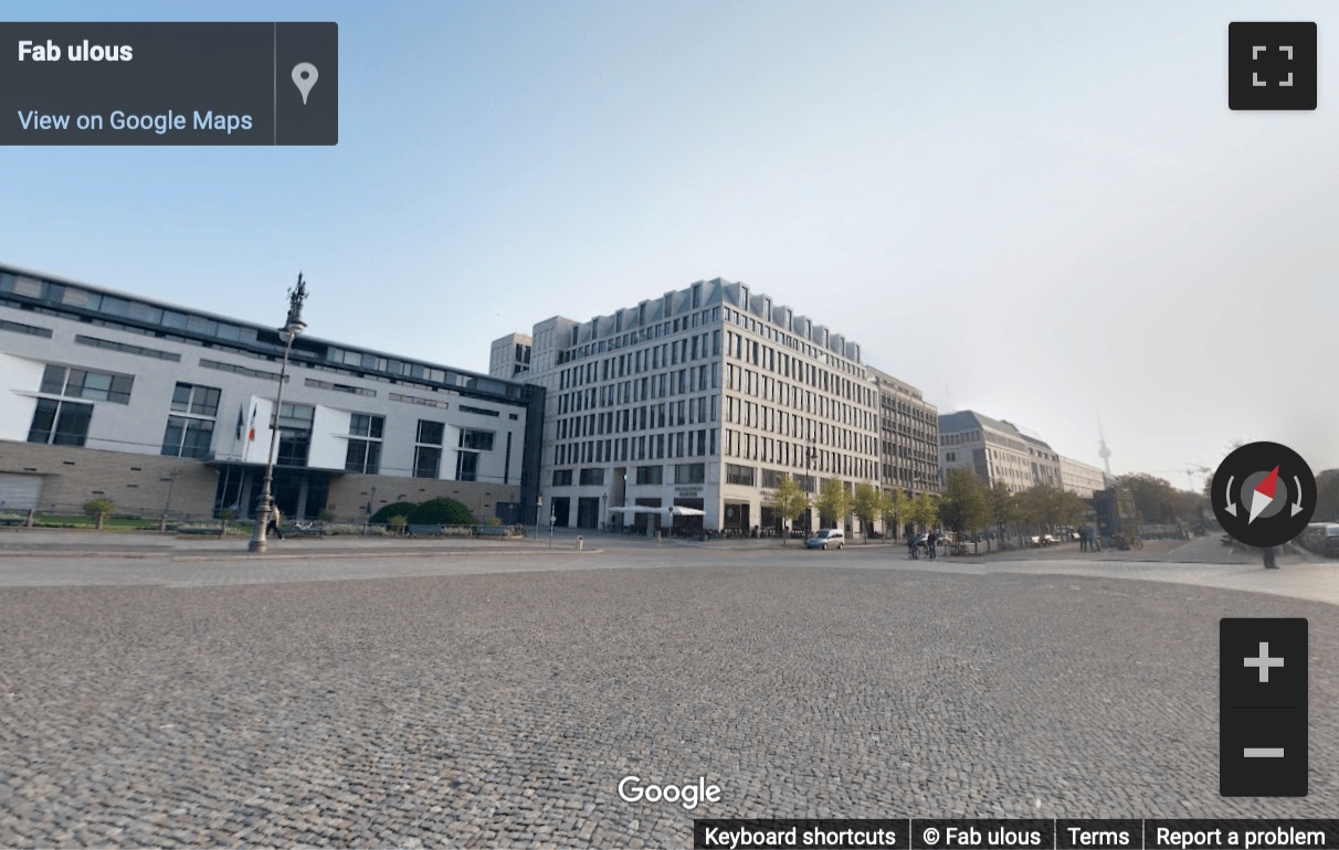 Street View image of Pariser Platz 4a, Berlin, Brandenburg, Germany