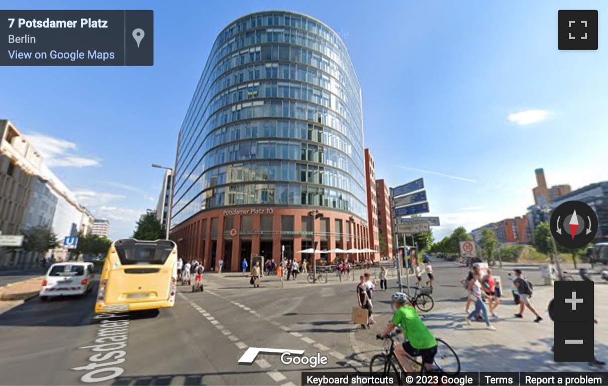 Street View image of Potsdamer Platz 10, Haus 2, 5. Stock, Berlin, Brandenburg, Germany