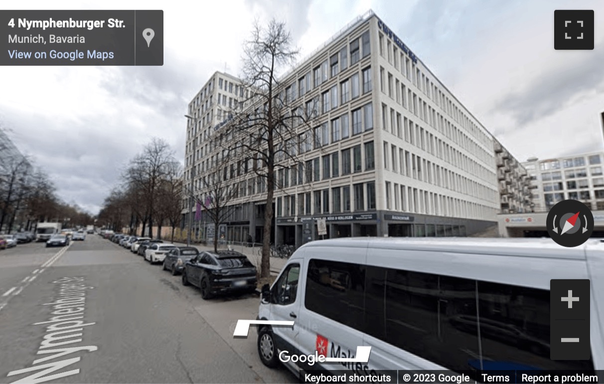 Street View image of Nymphenburger Straße 4, Munich, Bayern, Germany