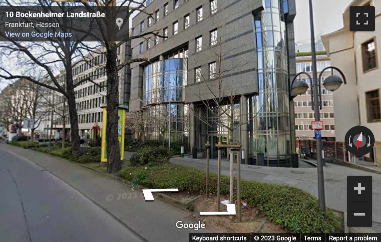 Street View image of Bockenheimer Landstraße 17-19, City/Westend, Frankfurt, Hessen, Germany