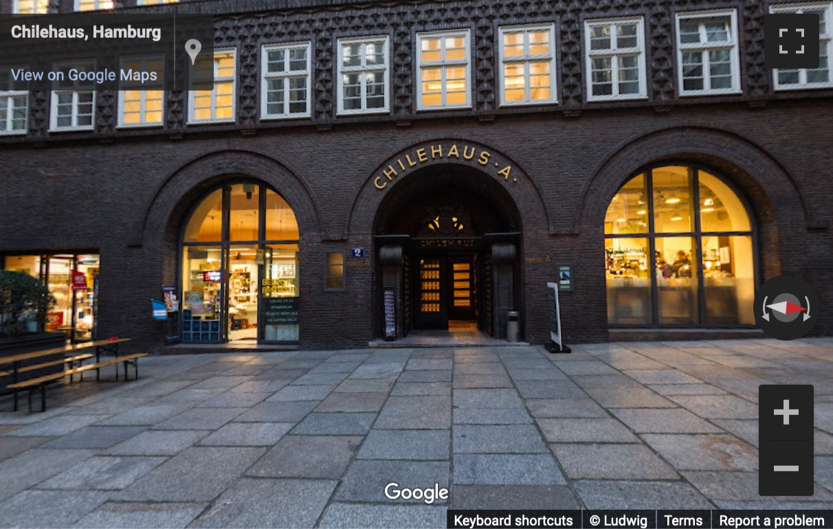 Street View image of Chilehaus A, Fischertwiete 2, Hamburg, Schleswig Holstein, Germany