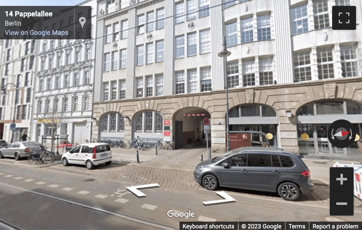 Street View image of Pappelallee 78/79, Berlin, Brandenburg, Germany