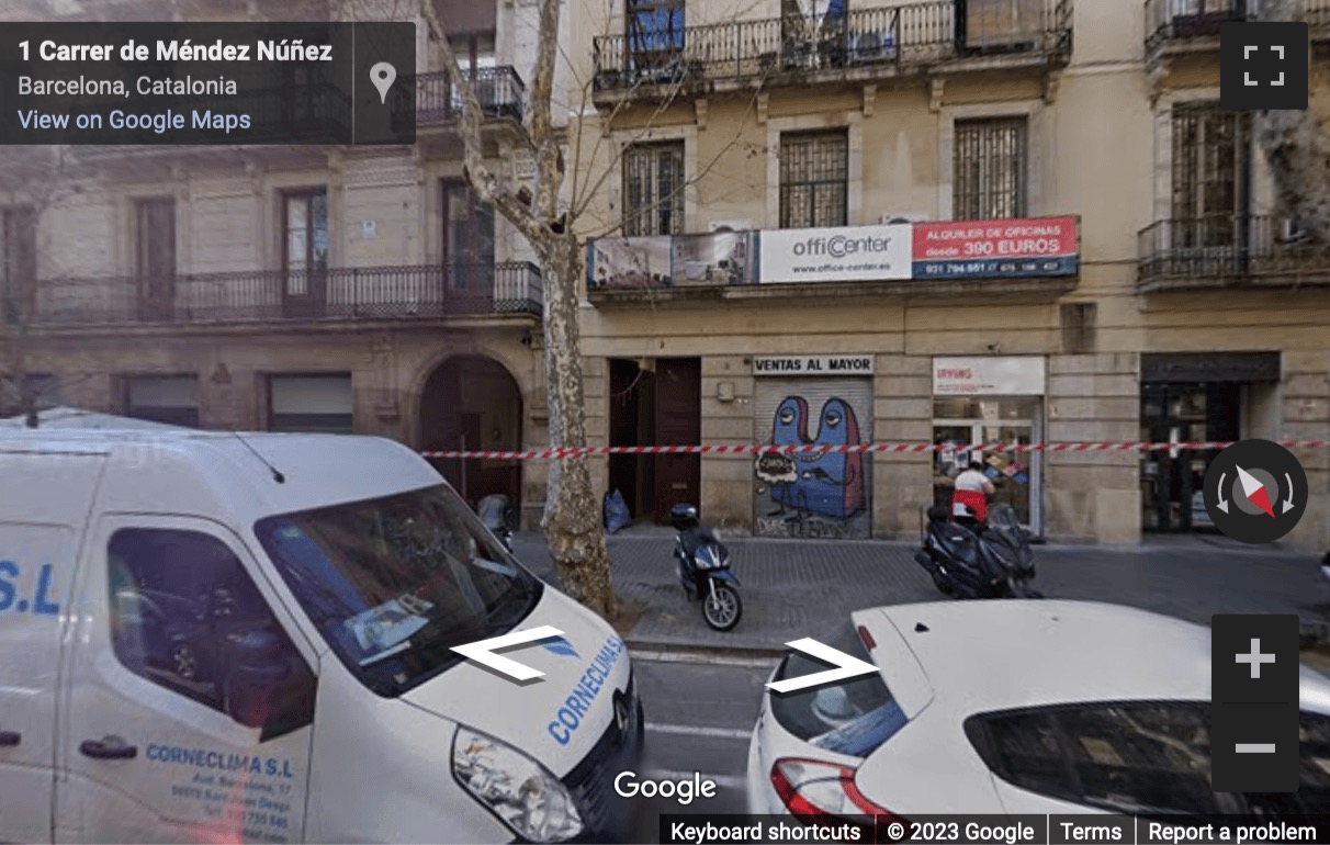 Street View image of Carrer de Méndez Núñez, 3 Principal, Barcelona, Spain