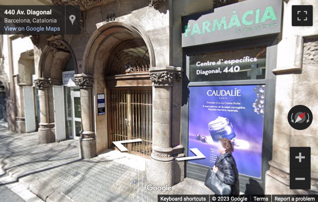 Street View image of Avda. Diagonal, 440 1º-1ª, Barcelona, Spain