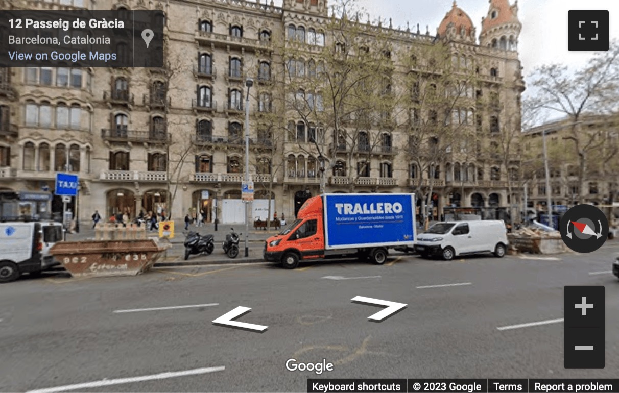 Street View image of Paseo de Gracia 12, 1ª Planta, Barcelona, Spain