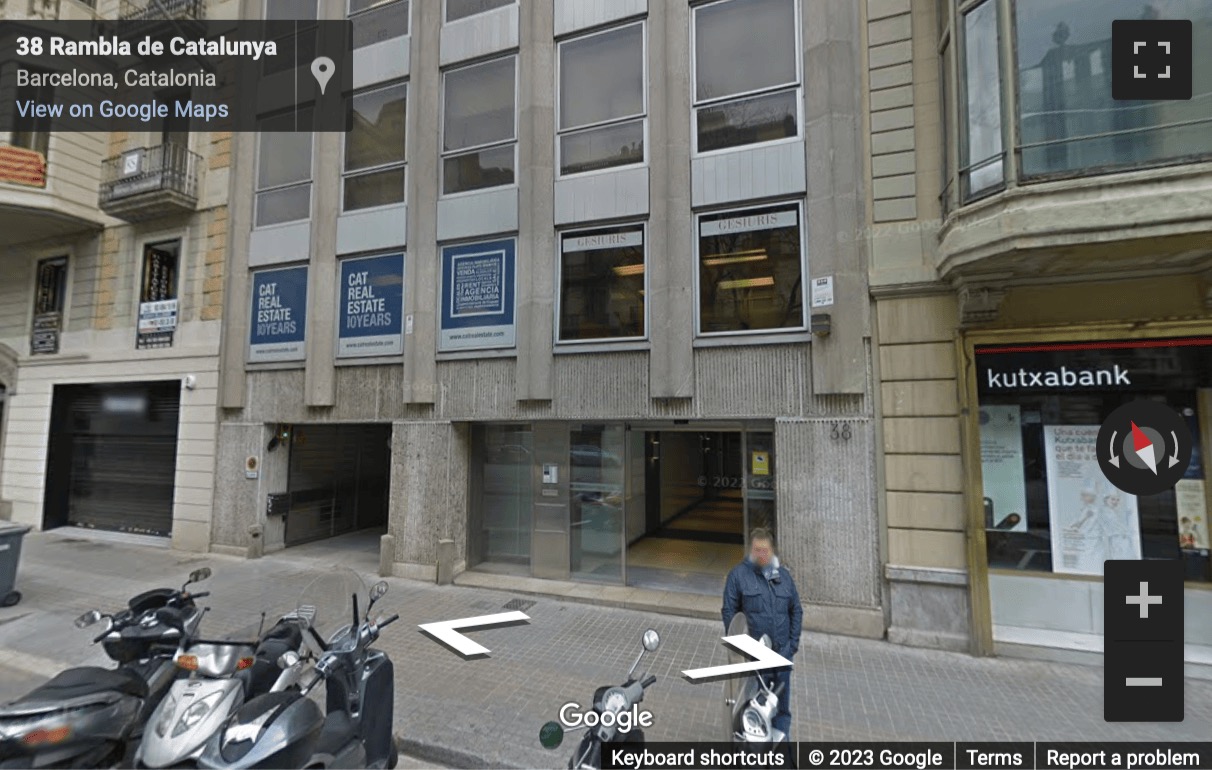 Street View image of Rambla de Catalunya 38, 8th Floor, Barcelona, Spain