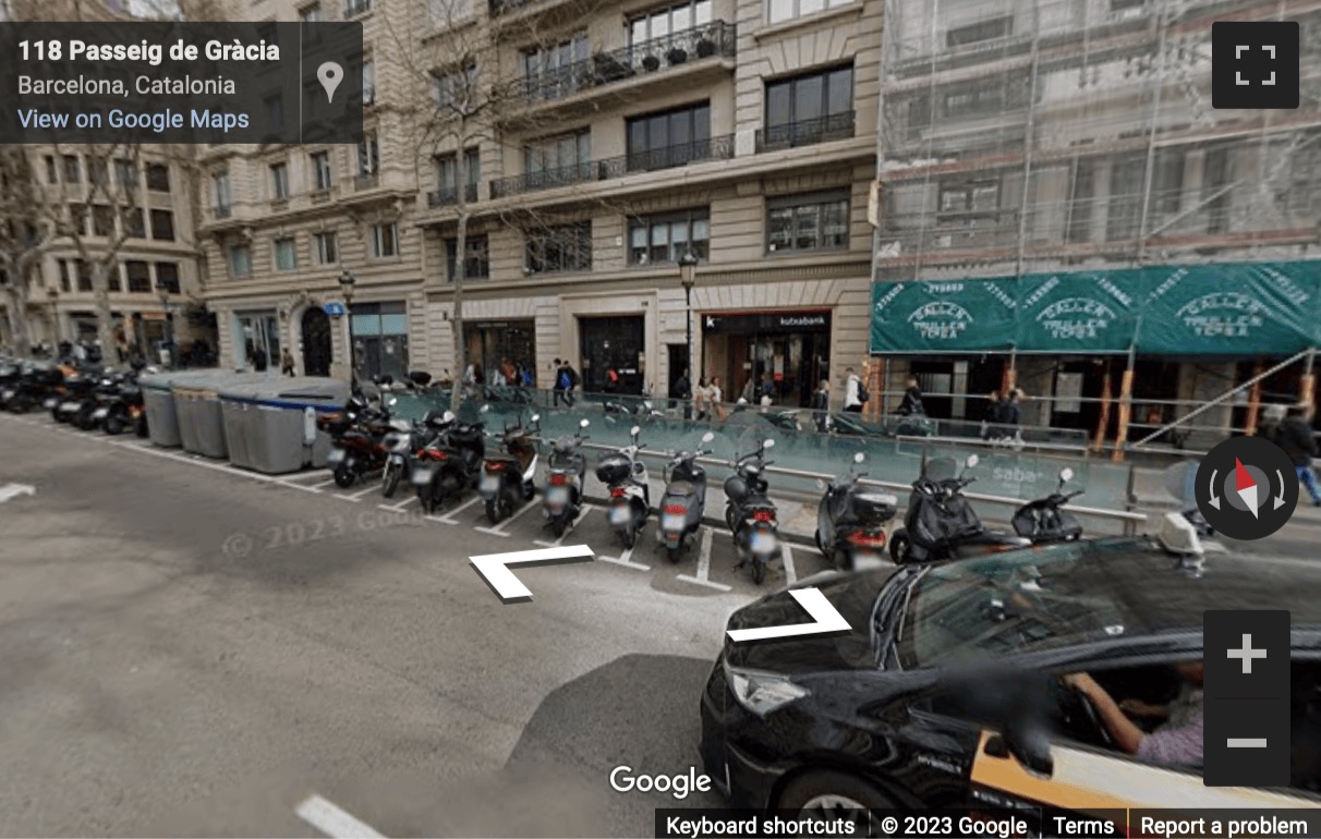 Street View image of Paseo de Gracia 118 Principal, Barcelona, Spain