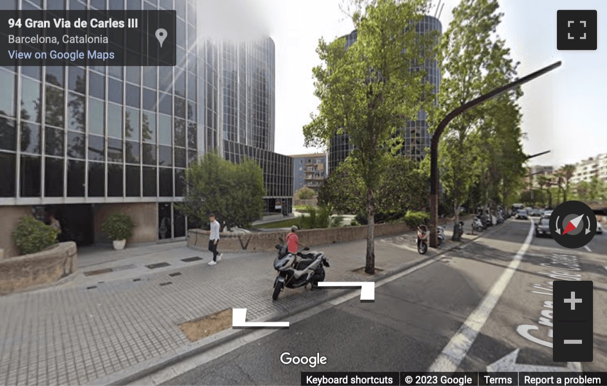 Street View image of Gran Vía de Carles III, 84 3rd and 4th floors, Barcelona, Spain