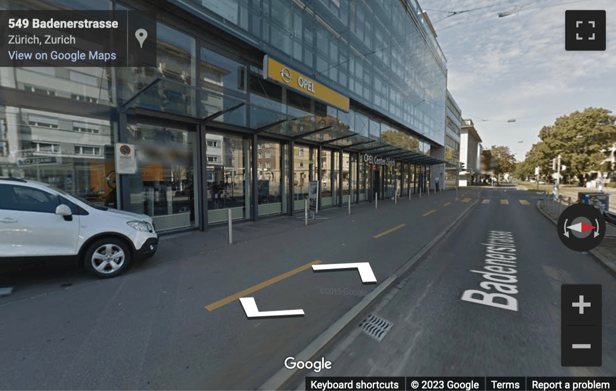 Street View image of Badenerstrasse 549, Zurich, Switzerland