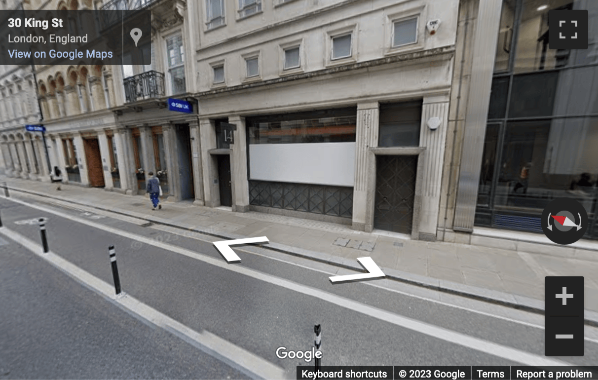 Street View image of 14 King Street, Central London, EC2V
