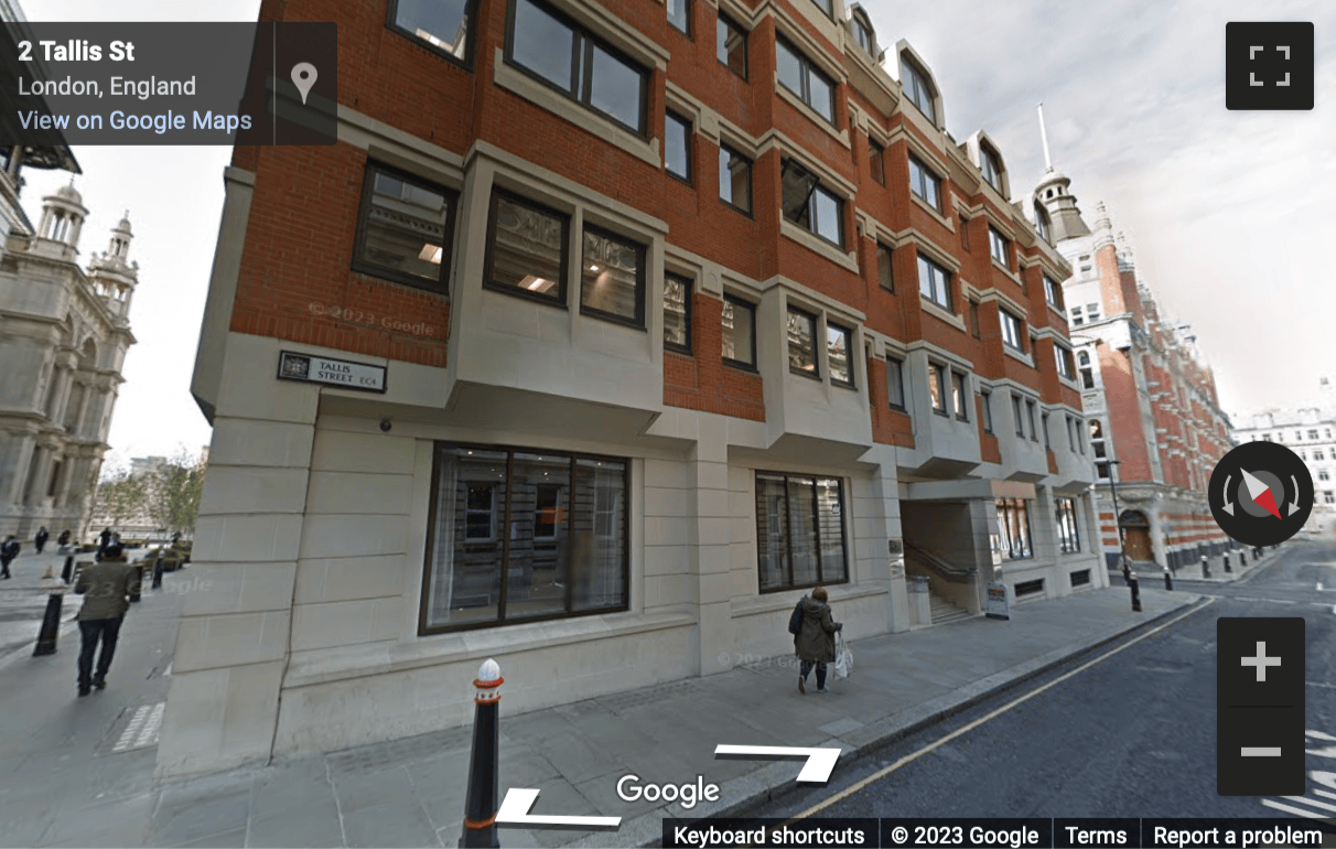 Street View image of Tallis House, 2 Tallis Street, London (just south of Fleet Street)