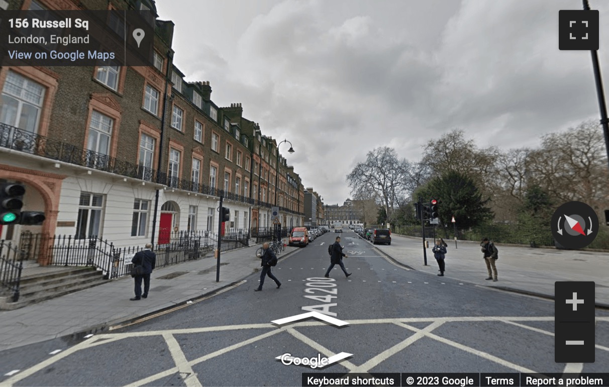 Street View image of 55-56 Russell Square, London, WC1B - with views over Russell Square