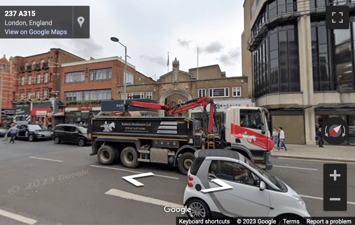 Street View image of 239 Kensington High Street, Central London, W8, UK