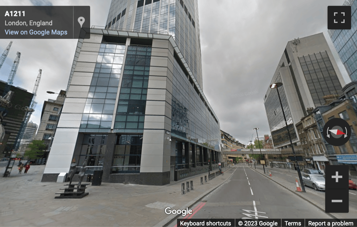 Street View image of 99 Bishopsgate, Central London, EC2M - near Liverpool Street station