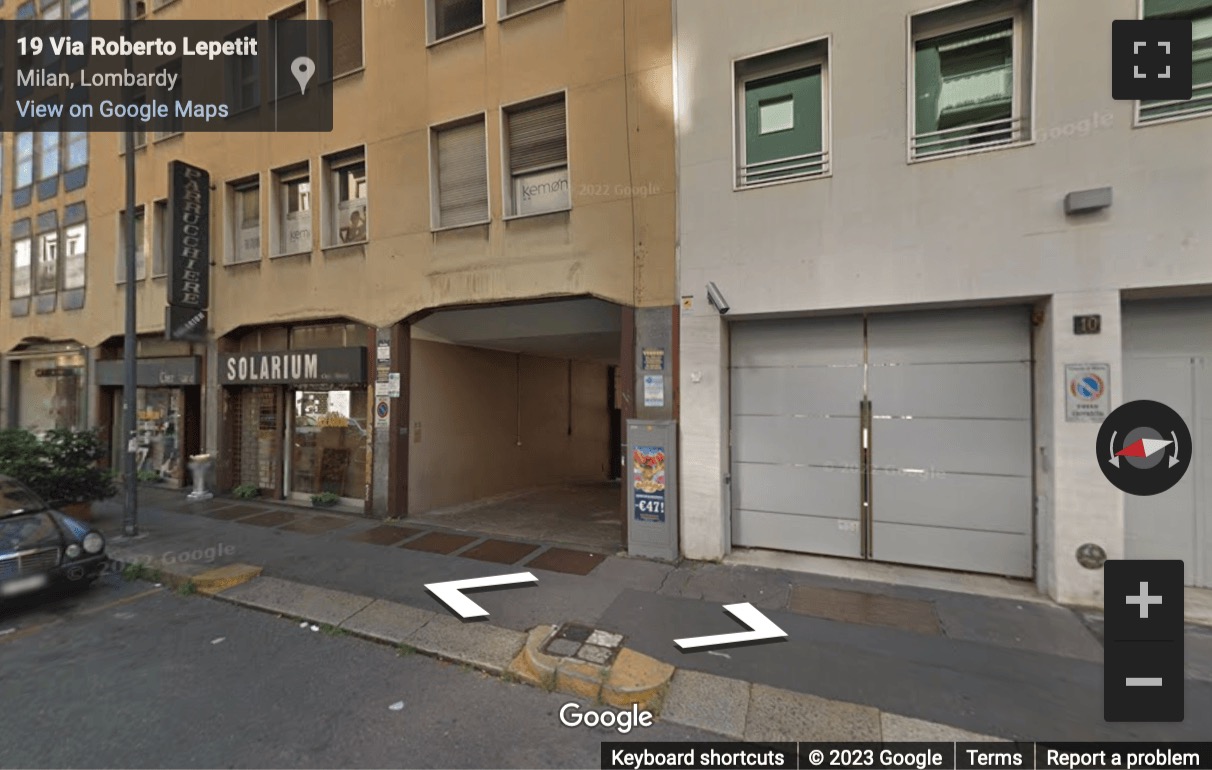 Street View image of 8/10 Via Roberto Lepetit, Milan, Italy