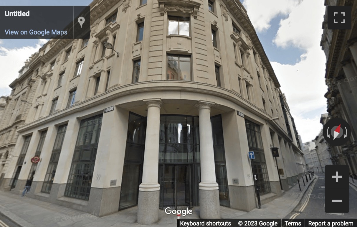 Street View image of 85 Gresham Street, Central London, EC2R 7HE