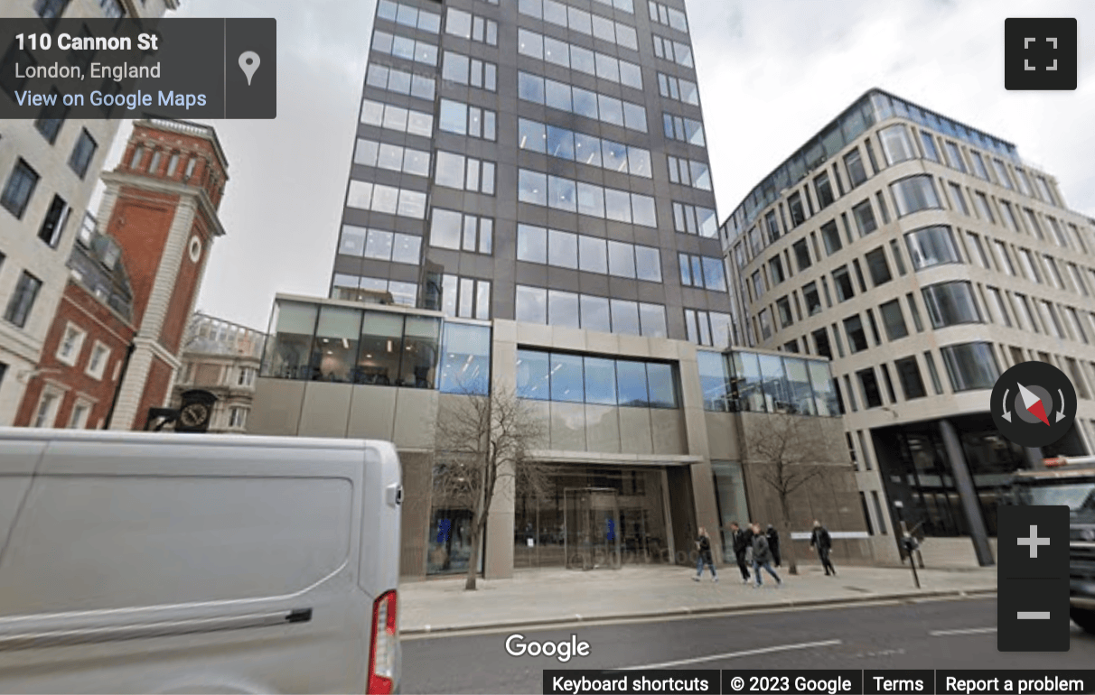 Street View image of 110 Cannon Street, The City, Central London, EC4N