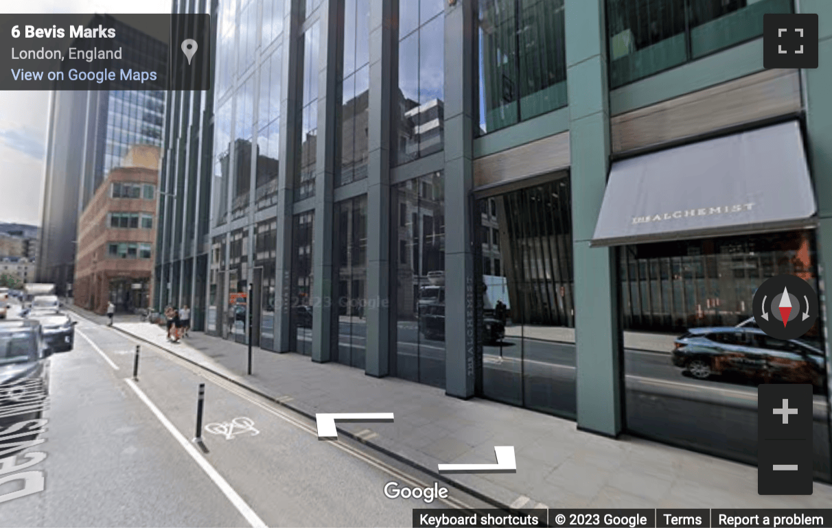 Street View image of 6 Bevis Marks, Central London, EC3A