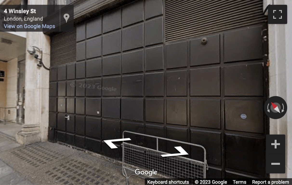 Street View image of Mappin House, 4 Winsley Street, Fitzrovia, Central London, W1W