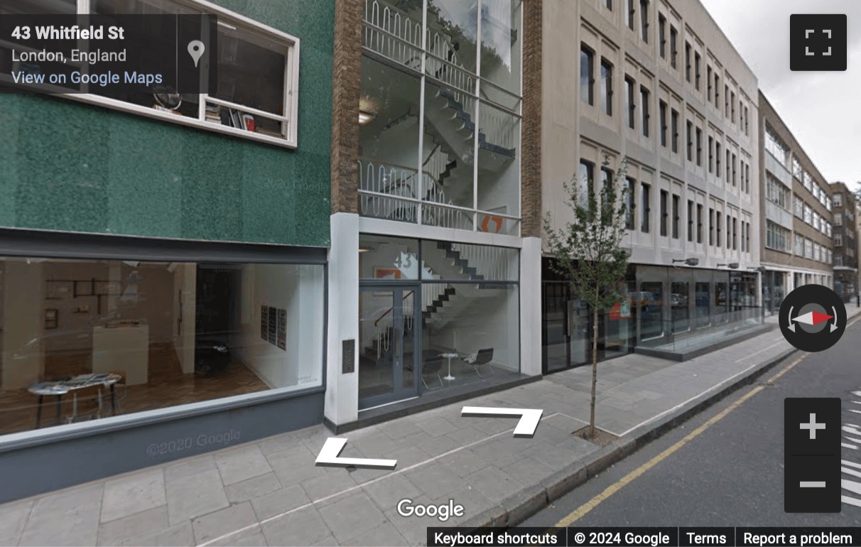 Street View image of 5th Floor, 43 Whitfield Street, London, Central London, W1T