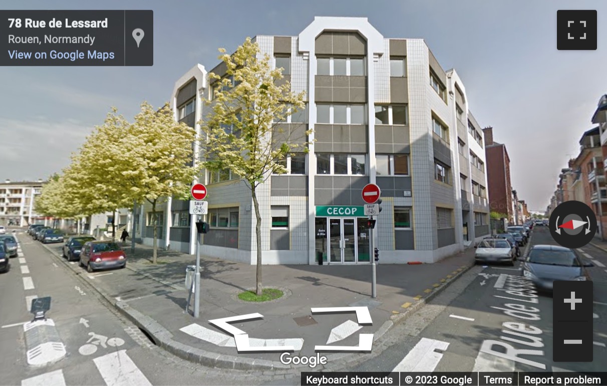 Street View image of 72 rue de Lessard, Rouen, Picardie, France