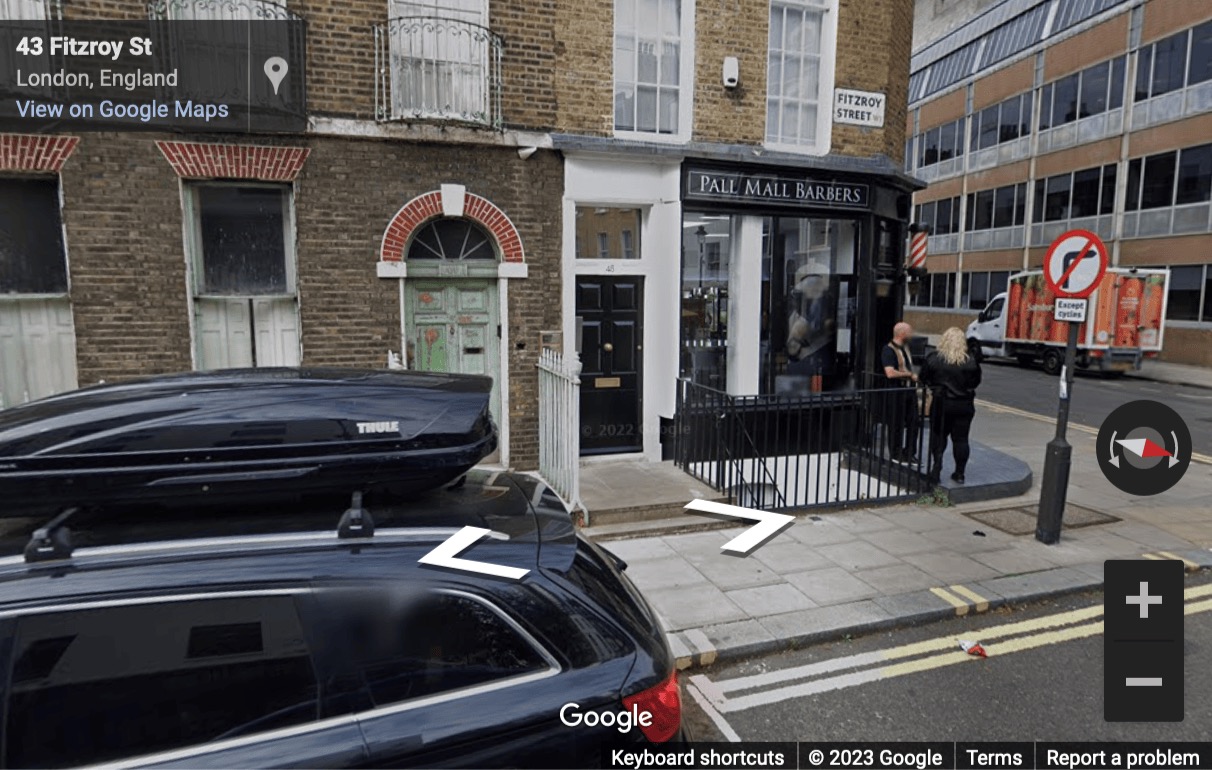 Street View image of 45 Fitzroy Street, London, Central London, W1T