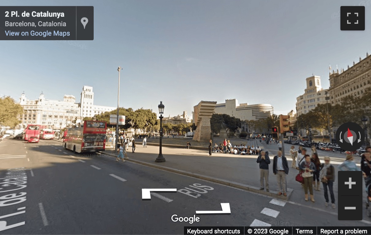 Street View image of Barcelona, Plaza Catalunya, Barcelona, Spain